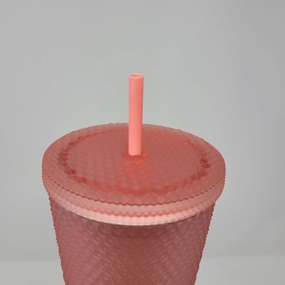 Starbucks Dusty Pink Soft Touch Diamond Studded Cold Cup Tumbler 24oz Barbiecore - Picture 11 of 11